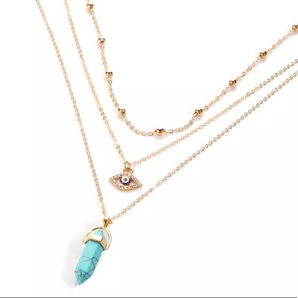 Layered  💎 Natural Stone Necklace - Picture 3 of 3